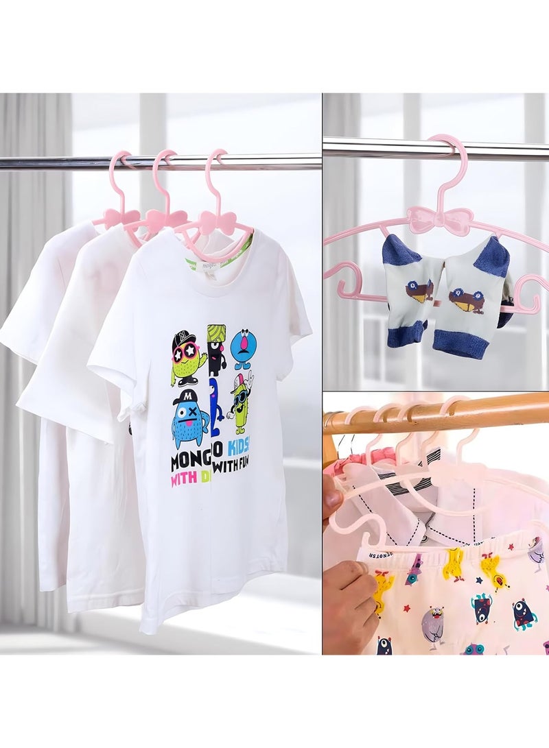 RATSAW Baby Clothes Hangers 50 Pack Kids Hangers, Baby Toddler Kids Hangers With Hook No Trace Cute Bow Clothes Hanger for Children Clothes Sturdy and Durable Clothes Hangers Pink - Image 5