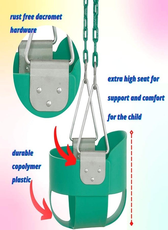 Swingan Machrus Swingan Toddler Swing Seat for Outside- Baby Swing for Swingset- High Back Bucket Swing with Adjustable Vinyl Coated Chains- Sturdy Infant Outdoor Swing- Fully Assembled, AntiRust, Max 220lbs - Image 4