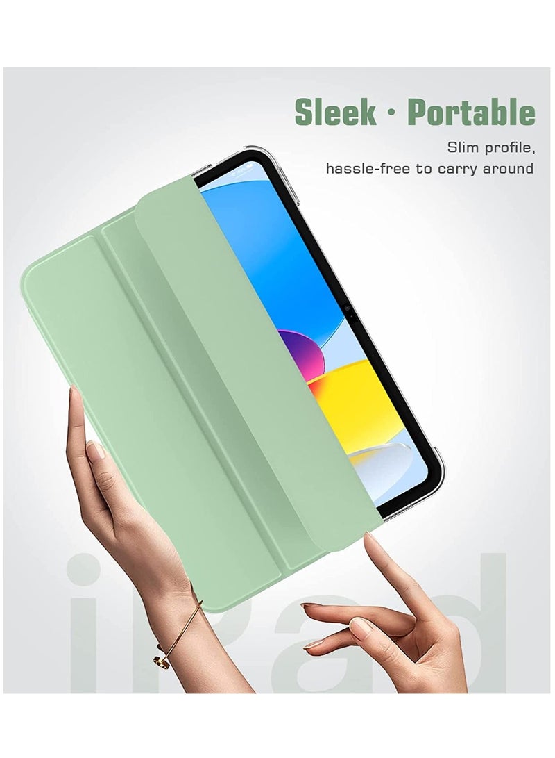 جراب iPad 9th / 8th / 7th Generation 2021/2020/2019 iPad 10.2 Inch مع حامل أقلام رصاص النوم / الاستيقاظ نحيف ناعم الظهر ذكي حامل مغناطيسي غطاء واقٍ أخضر - Image 4