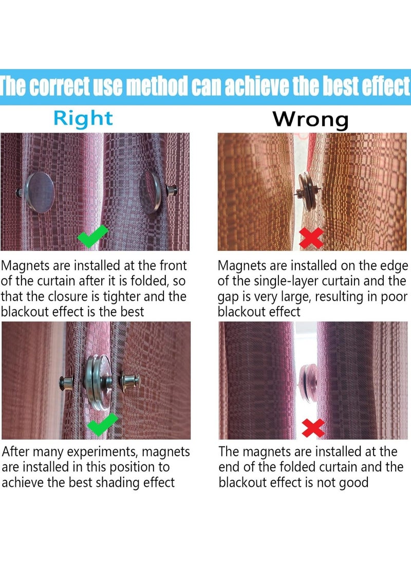 8 Pairs Curtain Magnets Closure, Magnetic Curtain Clips for Indoor Outdoor Curtains Prevent Light Leaking, Strong Curtain Weights Magnets for Pergola Patio Gazebo Cabana  - Image 5