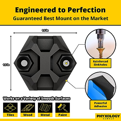 PHYXOLOGY SUPPLY Rugged, Stylish Adhesive XL Zip Tie Mounts 100 Pack. Premium 1.5in Sticky Back Ziptie, Cord, and Cable Management Anchor Clips. Easy Peel and Stick Mounting Bases With Hanging Organizer Box Dispenser - Image 4