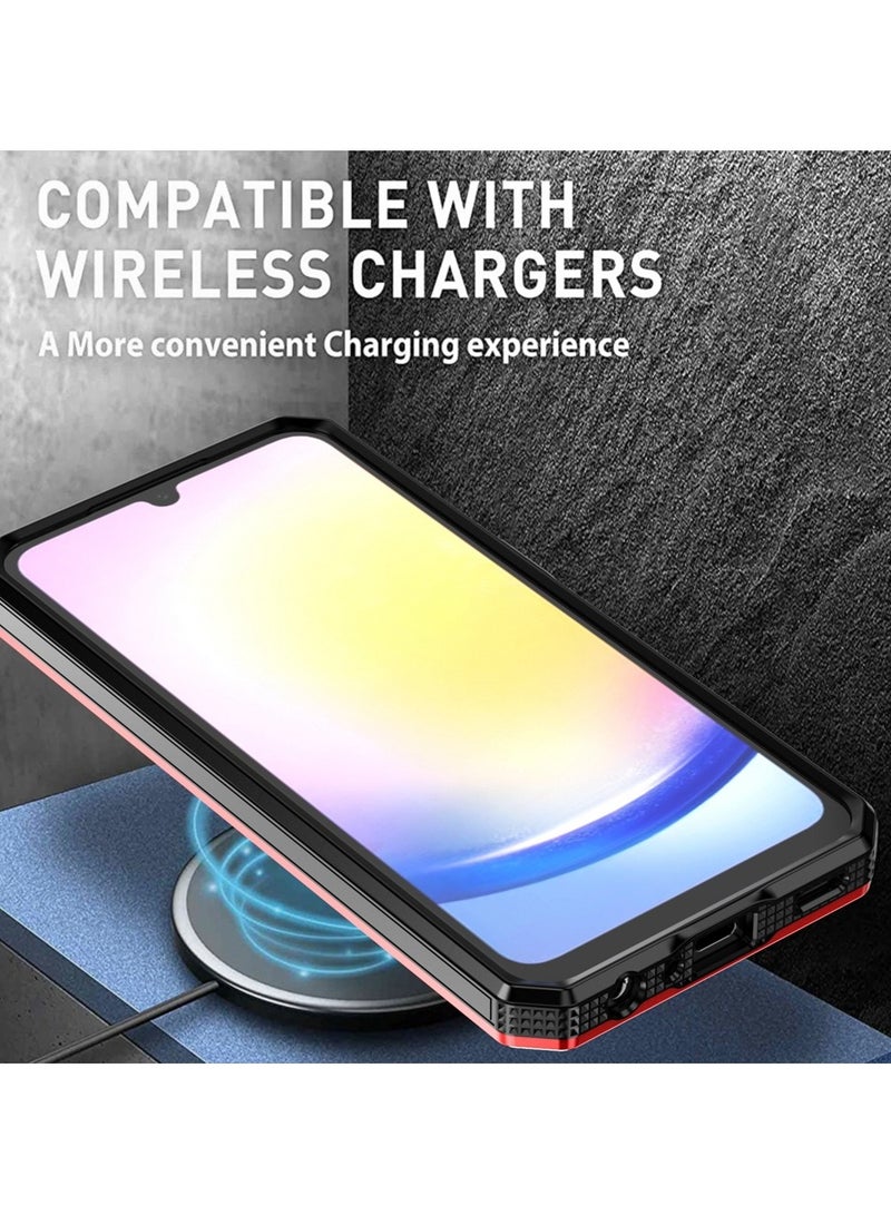 GOLDEN MASK GOLDEN MASK For Samsung Galaxy A14/A14 5G Armored II Series Mag-Safe Magnetic Holder Phone Case (Red) - Image 5