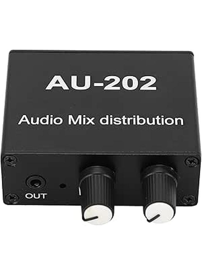 مزج صوتي مكبر صوت ستيريو 3.5 ملم من سبائك الألومنيوم، 2 مدخل و2 مخرج، للتلفزيون والكمبيوتر والهاتف - Image 1