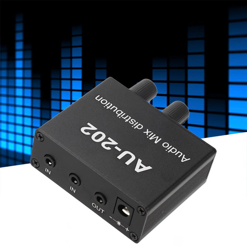 مزج صوتي مكبر صوت ستيريو 3.5 ملم من سبائك الألومنيوم، 2 مدخل و2 مخرج، للتلفزيون والكمبيوتر والهاتف - Image 4