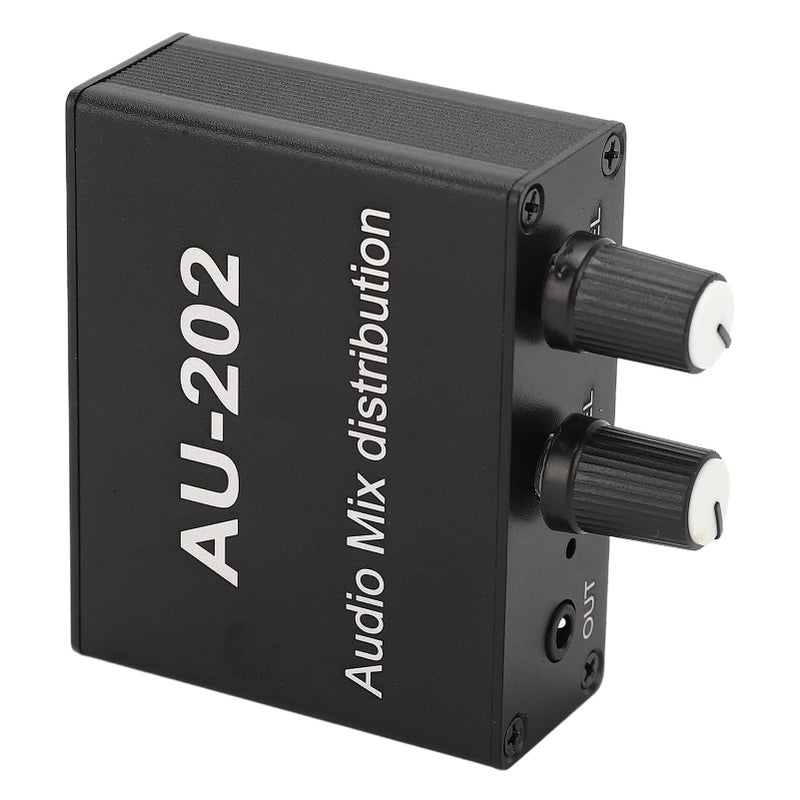 مزج صوتي مكبر صوت ستيريو 3.5 ملم من سبائك الألومنيوم، 2 مدخل و2 مخرج، للتلفزيون والكمبيوتر والهاتف - Image 5