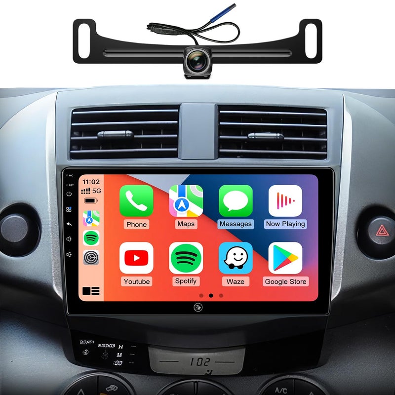AINAVIGO 5G WiFi Android Car Stereo Radio for Toyota RAV4 2006 2007 2008 2009 2010 2011 with Wireless Carplay Android Auto 9 inch Touch Screen Radio with Bluetooth/GPS FM/SWC 1080P Backup Camera - Image 1