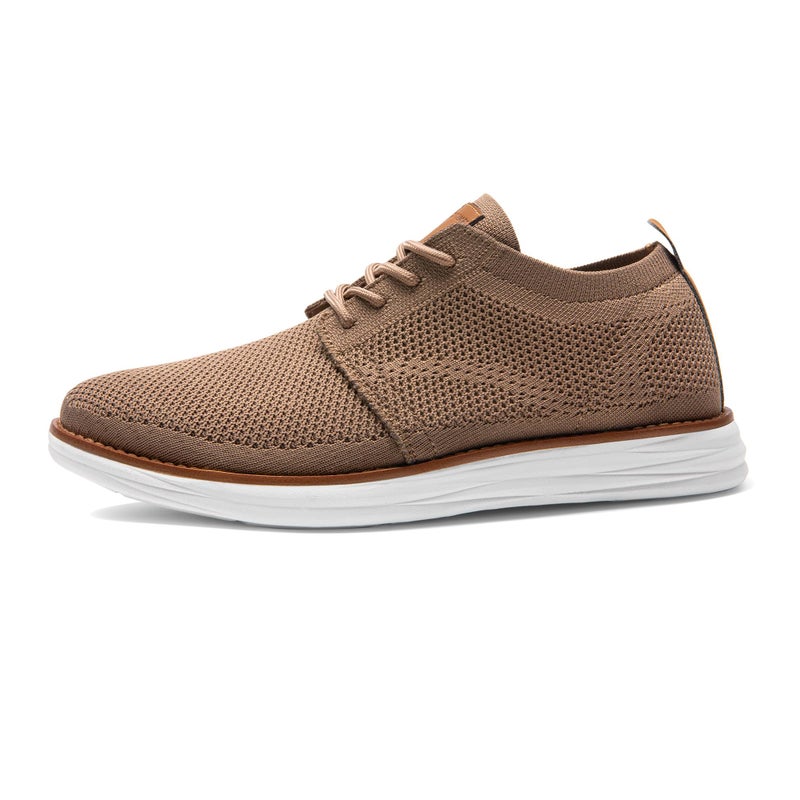 برونو مارك حذاء Bruno Marc الرجالي KnitFlex Breeze Mesh أحذية رياضية أوكسفورد برباط خفيف الوزن كاجوال للمشي مقاس 6.5 فاتح/بني GRAND-01 - Image 3
