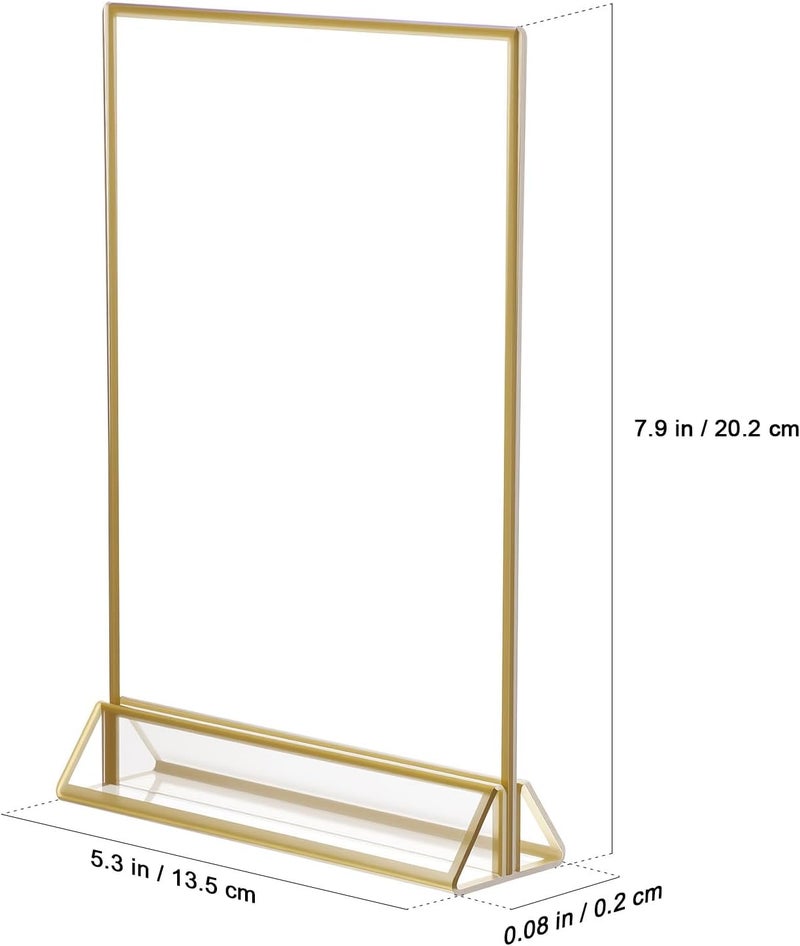 حامل إشارات أكريليكي من WOONEKY مع قاعدة، 3 قطع بأبعاد 5×7 بوصة (13×18 سم)، لعرض القوائم والملصقات ولافتات المتاجر الصغيرة بشكل عمودي - Image 2