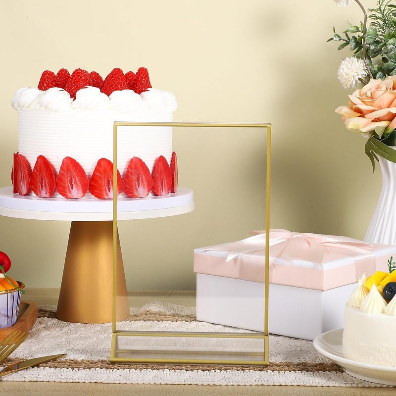حامل إشارات أكريليكي من WOONEKY مع قاعدة، 3 قطع بأبعاد 5×7 بوصة (13×18 سم)، لعرض القوائم والملصقات ولافتات المتاجر الصغيرة بشكل عمودي - Image 5