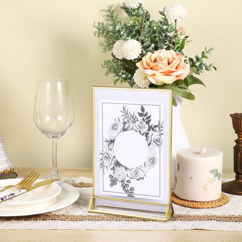 حامل إشارات أكريليكي من WOONEKY مع قاعدة، 3 قطع بأبعاد 5×7 بوصة (13×18 سم)، لعرض القوائم والملصقات ولافتات المتاجر الصغيرة بشكل عمودي - Image 4