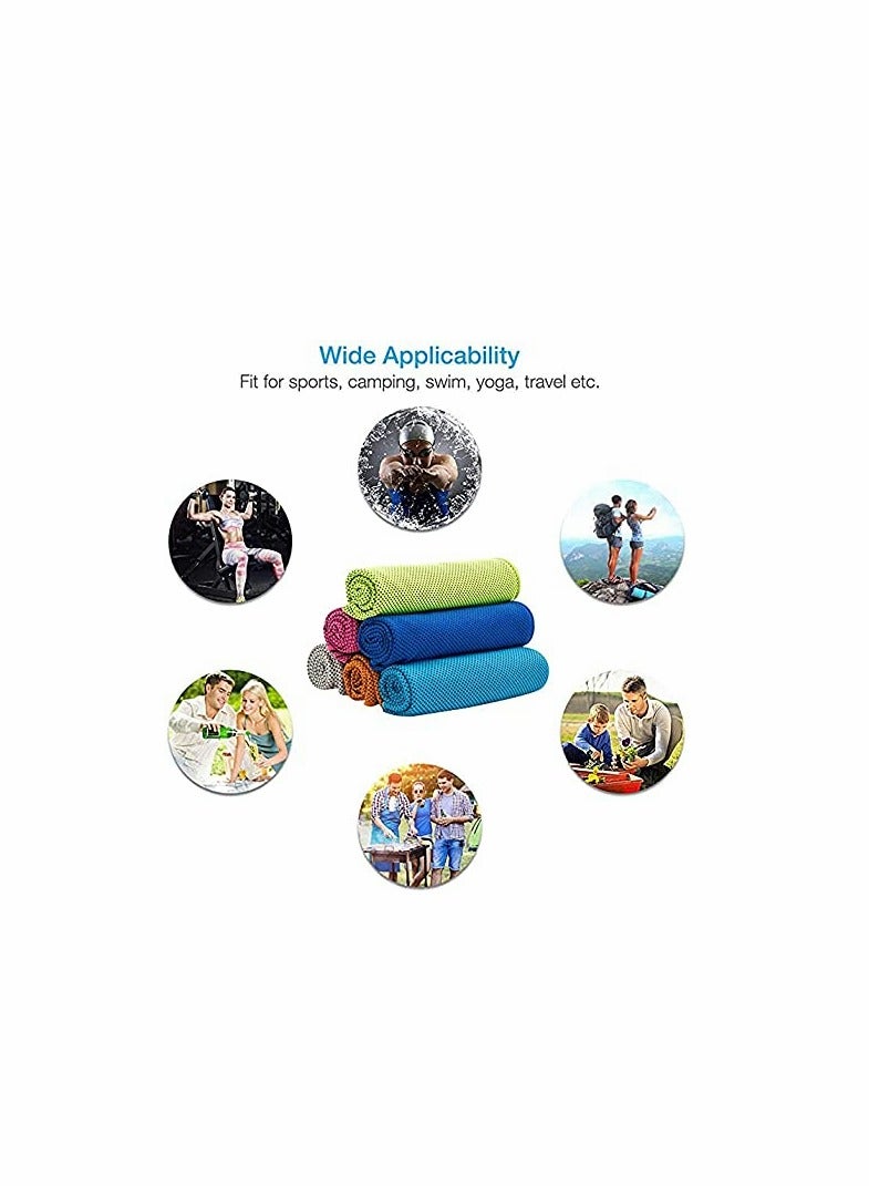 KASTWAVE منشفة تبريد 6 عبوات (35"×12") - مناشف باردة للتمرين تغليف رقبة بارد ممسحات عرق للرياضة، اللياقة البدنية، صالة الألعاب الرياضية، اليوغا، الجري، السفر، التخيم (6 ألوان) - Image 2