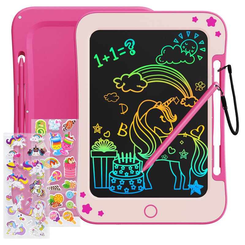 TEKFUN TEKFUN Children's Drawing Tablet Toys 3 4 5 6 7 Years Old Boy Girl 8.5 Inch LCD Writing Tablet Magic Slate Educational Toy Christmas Birthday Gifts for Children (Pink)  - Image 1
