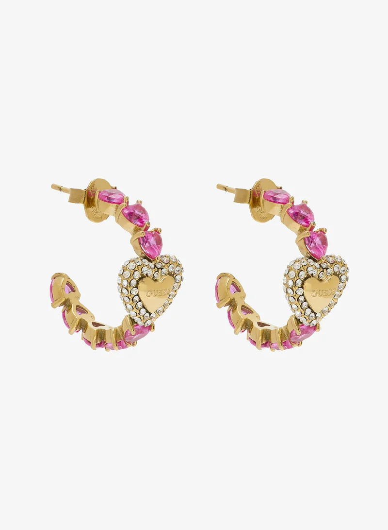 جس أقراط دائرية مرصعة بالقلوب