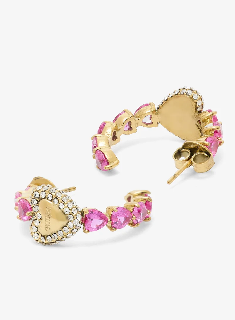 جس أقراط دائرية مرصعة بالقلوب