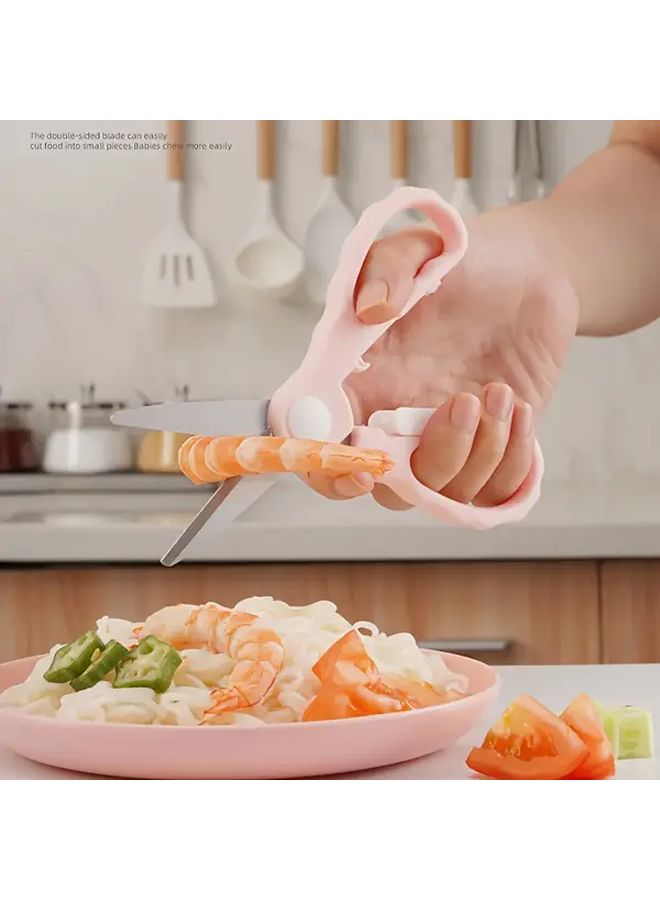 Kids Stainless Steel Food Scissors Blue with Storage Box for Kitchen Safety Shears - Image 5