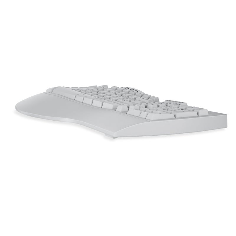 Perixx PERIBOARD-512 US Wired Ergonomic Split Keyboard – 104-Key Full-Size QWERTY Layout, Integrated Palm Rest, 7 Multimedia Hotkeys, Plug-and-Play USB (White) - Image 3
