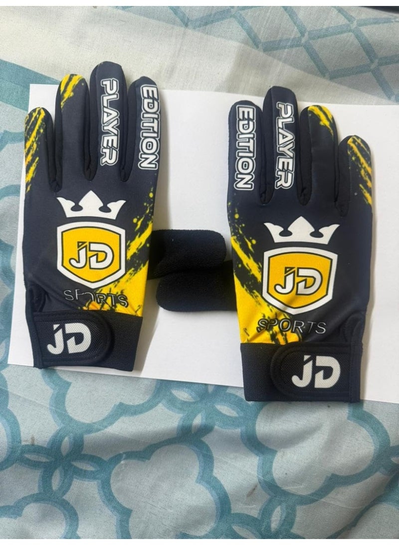 JD Cricket Batting Gloves For Tape Ball Tennis Cricket Yellow - Image 2