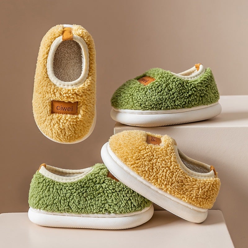 Cotton Slippers Winter Boys' Indoor Home Shoes Bag With Non-Slip Thickened Soft Bottom Plush Women'S Children'S Cotton Shoes - Image 2