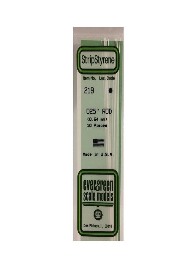 Evergreen Scale Models Round Rod .025 10 EVG219 Plastic Building Supplies - Image 3