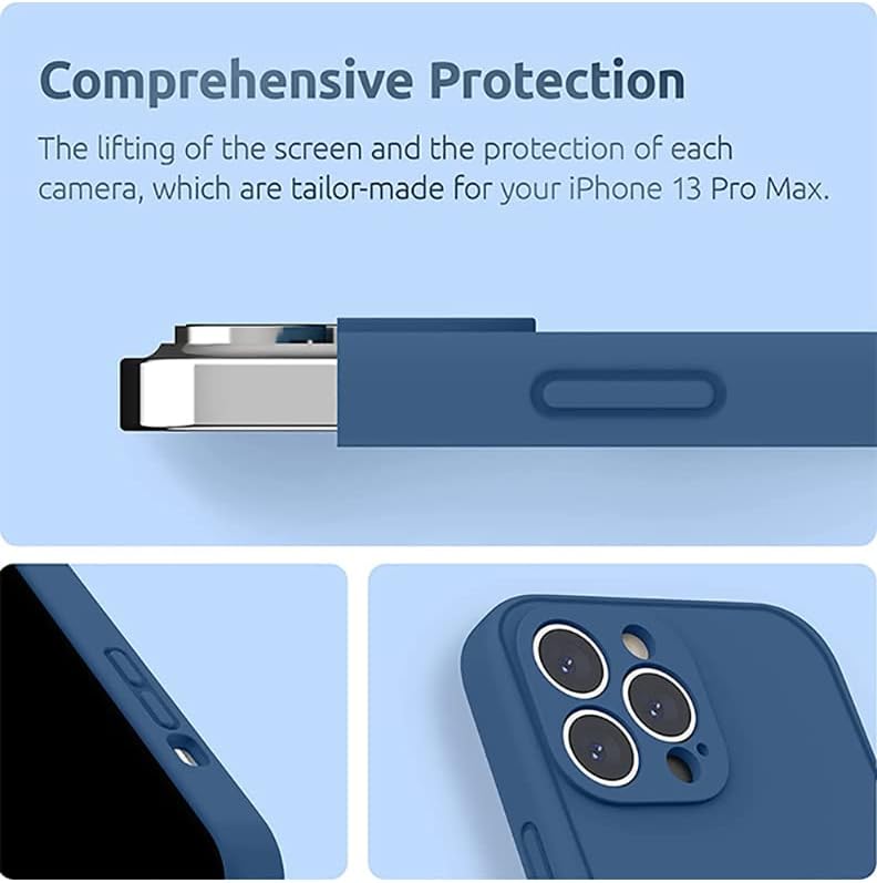 Theodor Protective Slim Fit Case Liquid Silicone Cover With Full Body Protection Anti-Scratch Shockproof Case For Iphone 13 Pro Blue - My Brain Has Too Many Tabs Open Copy Multicolour - Image 1