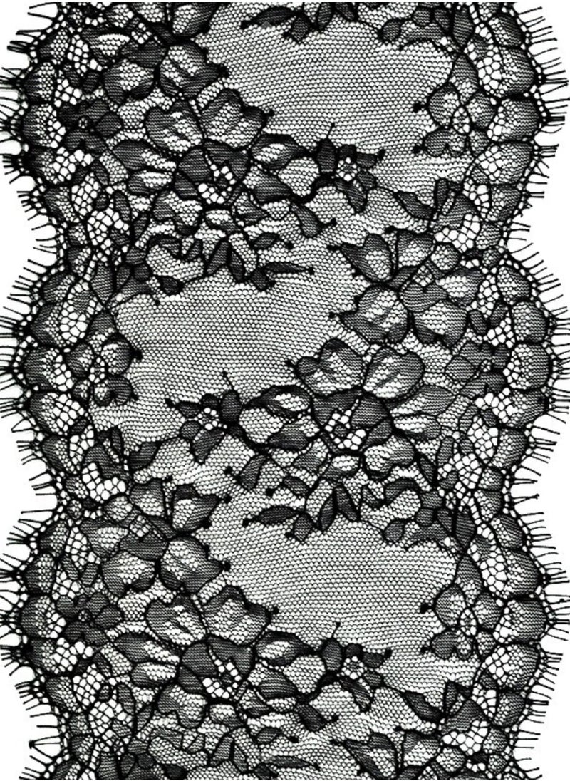 Beaute 3m * 15cm Embroidered French Lace Trim with Vintage Floral Pattern for Dressmaking, Sewing, Abaya, Bridal Wedding Decorations  - Image 1