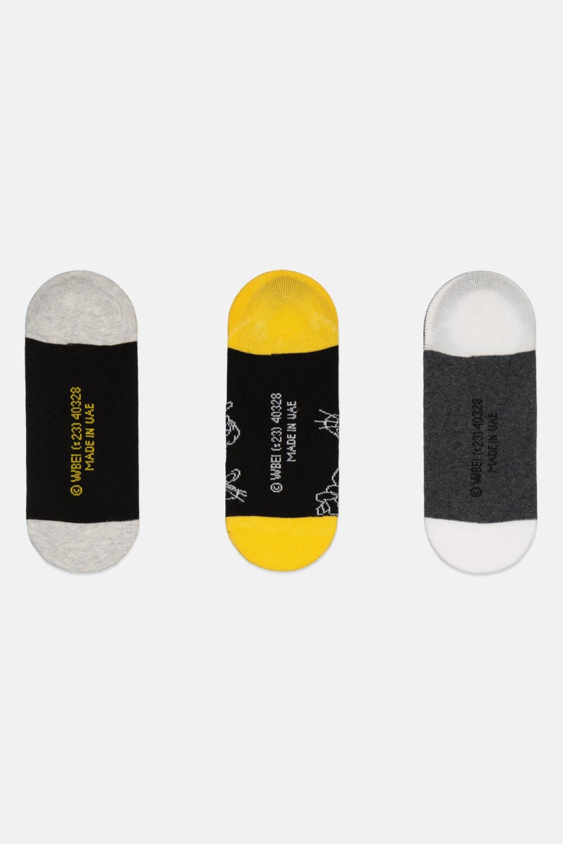 Warner Bros جوارب أطفال أولاد 3 أزواج من لوني تونز، متعددة الألوان - Image 2