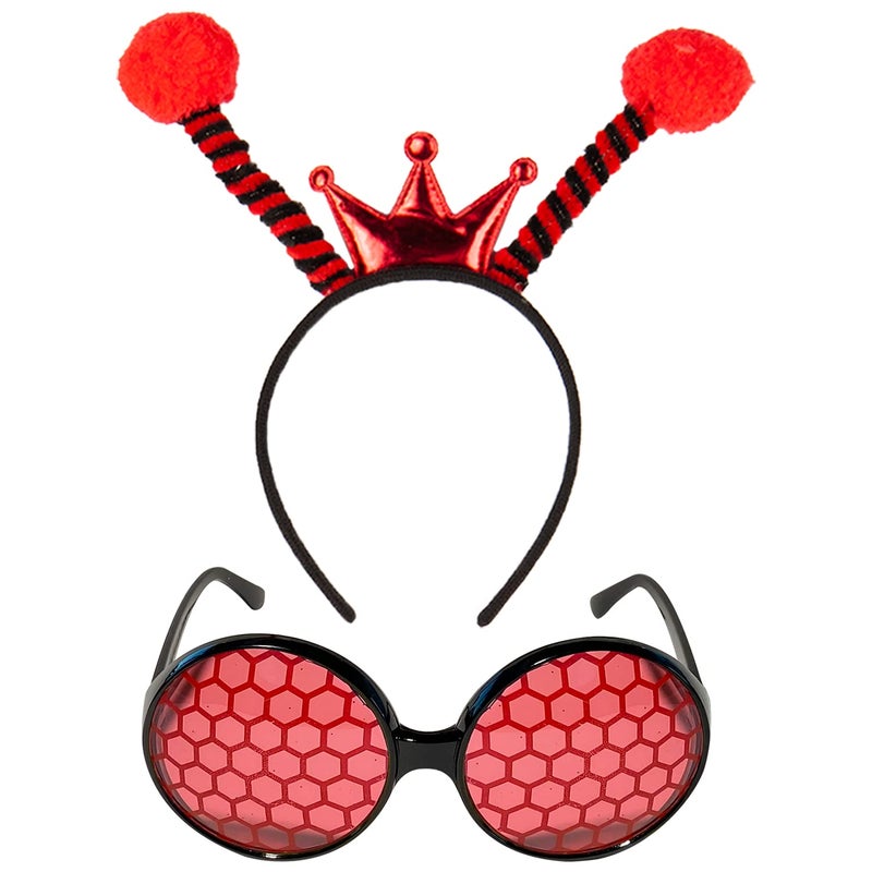 Funcredible Ladybug Glasses and Ladybug Headband Lady Bug Costumes for Girls Ladybug Halloween Costume for Women Ladybug Costume Accessories for Kids and Adults
