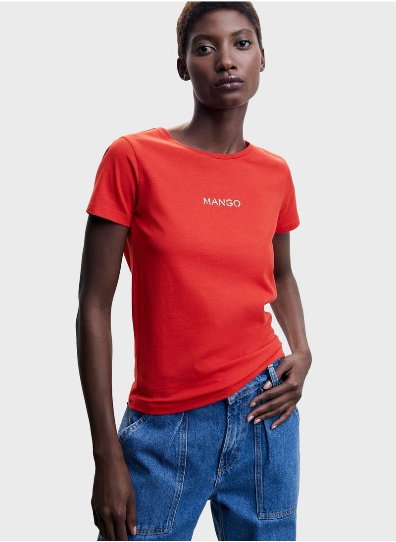 MANGO - Logo Crew Neck T-Shirt - Image 1