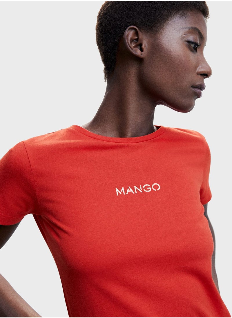 MANGO - Logo Crew Neck T-Shirt - Image 1