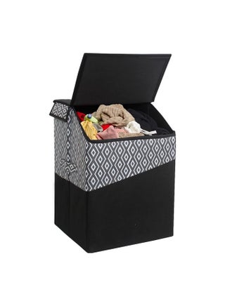 PrettyKrafts 75 LTR Foldable Laundry Basket for Clothes | Jute Laundry Bag | Washing Clothes Storage Basket | Toy Storage Organizer | 40x35x53cm | Black - pzsku/Z90985080731A87C45FA4Z/45/_/1737806094/7af67e8b-8a8b-4569-9645-7884daddd7b6