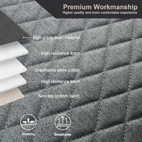 BROGBUS Universal Fits Grey Car Seat Cover Mat for 90% Vehicle, SUV, Car, Sedan Bottom Seat Covers (Pack of 1 Rear Bench Cover) (Only Front Seat Mat) - Image 4