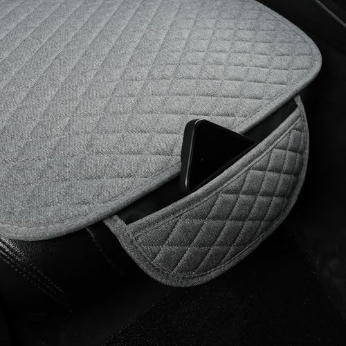 BROGBUS Universal Fits Grey Car Seat Cover Mat for 90% Vehicle, SUV, Car, Sedan Bottom Seat Covers (Pack of 1 Rear Bench Cover) (Only Front Seat Mat) - Image 3