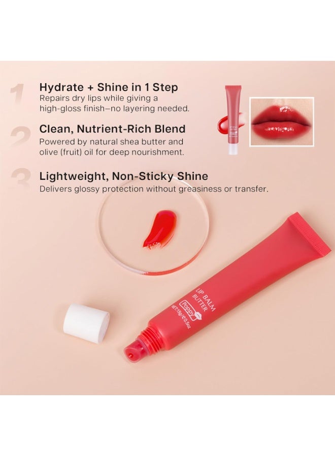 2-in-1 Silky Lip er Balm  Lip Gloss, Hydration with Shea  Olive Oil Blend, Non-Sticky Moisture for Chapped Lips, Natural Ingredients (Poppy) - Image 2