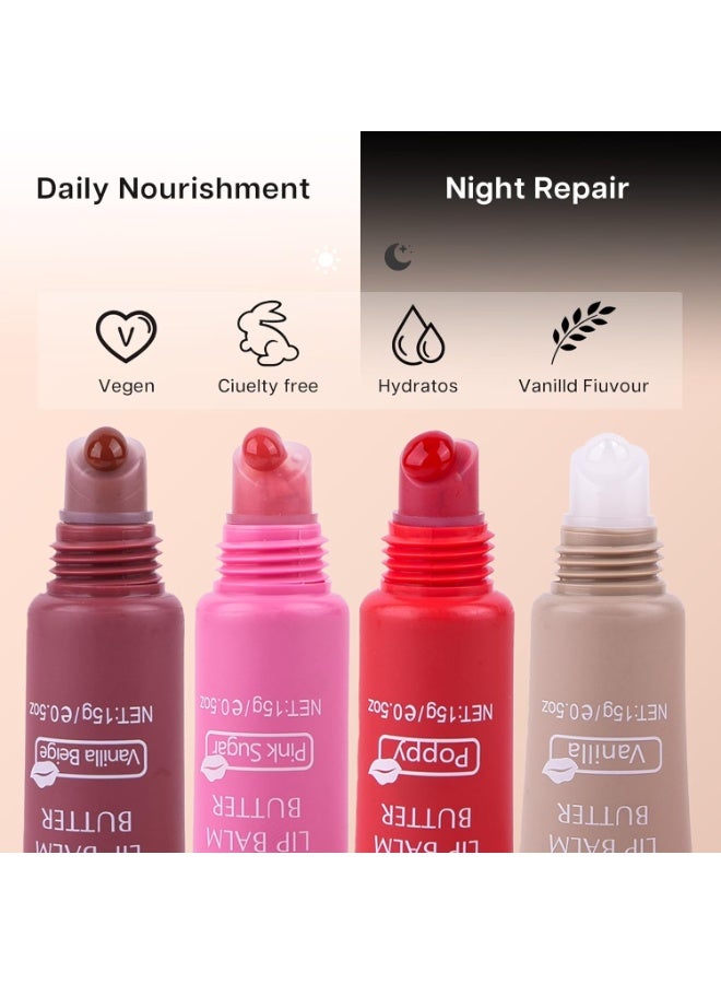 2-in-1 Silky Lip er Balm  Lip Gloss, Hydration with Shea  Olive Oil Blend, Non-Sticky Moisture for Chapped Lips, Natural Ingredients (Poppy) - Image 4