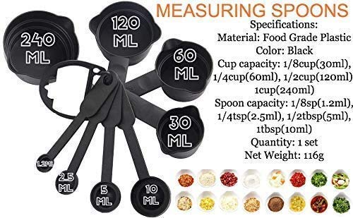 12 Piece Cake Decorating Nozzle Set and 3 Pcs Set Plastic Dough Bench Scraper Cake Cutter Chopper and 8 pcs Measuring Cup MultiColor  - Image 2