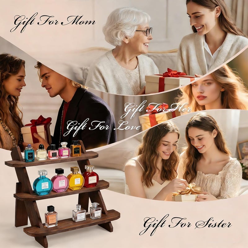 WHEARTED رف عرض من 3 درجات، حوامل عرض الأقراط، منظم عرض البضائع المتتالية، صينية إمدادات عرض البائعين للطاولة... | رفوف ريفية، رف عرض طاولة الحلويات، رف توابل منظم، حامل عطور، حامل منظم للعطور - Image 2