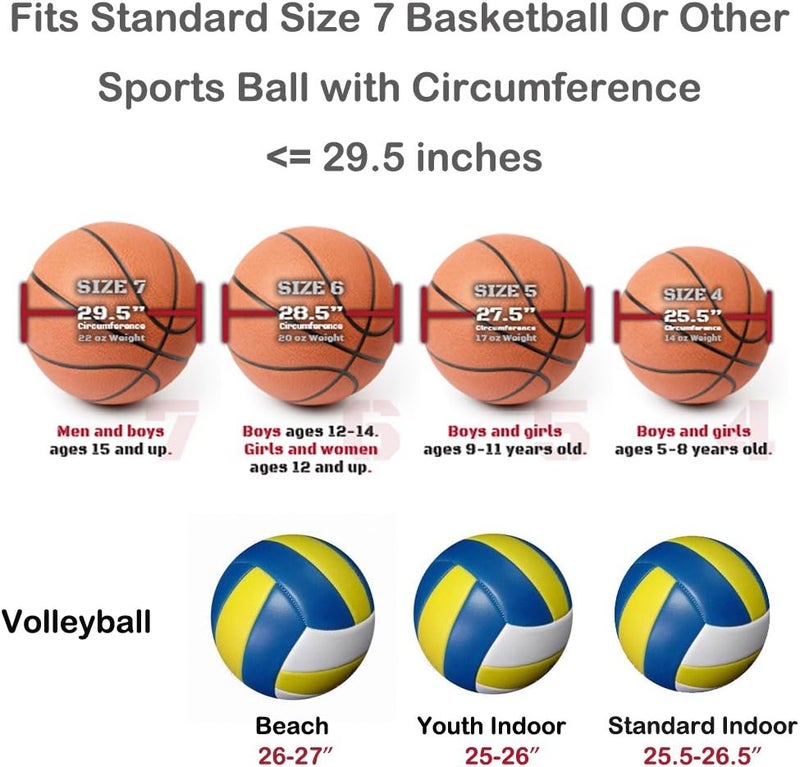FoRapid Size 7 (29.5") Basketball Bag Soccer Ball Football Volleyball Softball Sports Ball Bag Holder Carrier+Adjustable Shoulder Strap 2 Side Mesh Pockets f/Water Bottle Towel Sports Shoes - Image 2