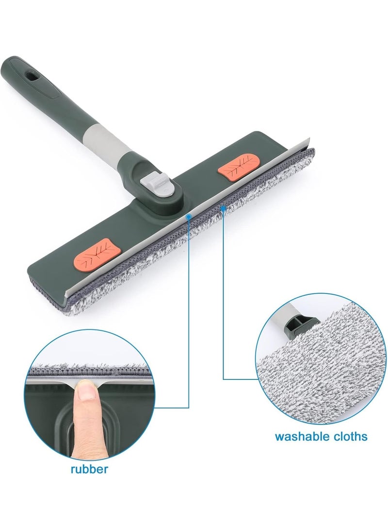 Zikra Window Squeegee with Scrubber, with Extendable 4 Section Stainless Steel Pole and 4 Microfiber Pads, for Glass, Shower, Floor, Outdoor High Window Cleaning - Image 2