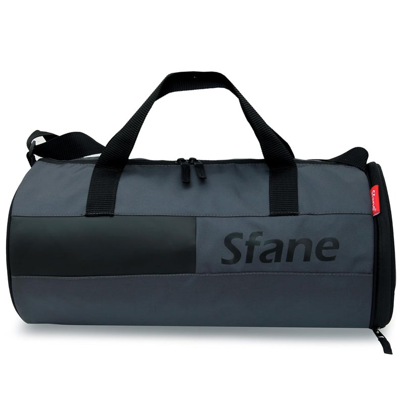 SFANE حقيبة دفل/كتف/رياضة من بوليستر 23 سم للرجال والنساء مع قسم منفصل للأحذية (رمادي) - Image 2
