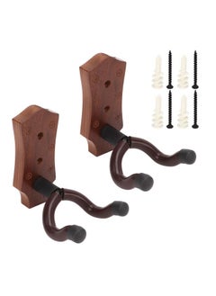 Thoraya 2pcs Guitar Wall Hanger Elegant Black Walnut Guitar Wall Mount for Mandolin Guitar Banjo Ukulele  - Image 1