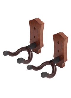 Thoraya 2pcs Guitar Wall Hanger Elegant Black Walnut Guitar Wall Mount for Mandolin Guitar Banjo Ukulele  - Image 2