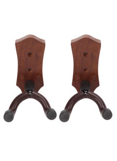 Thoraya 2pcs Guitar Wall Hanger Elegant Black Walnut Guitar Wall Mount for Mandolin Guitar Banjo Ukulele  - Image 4