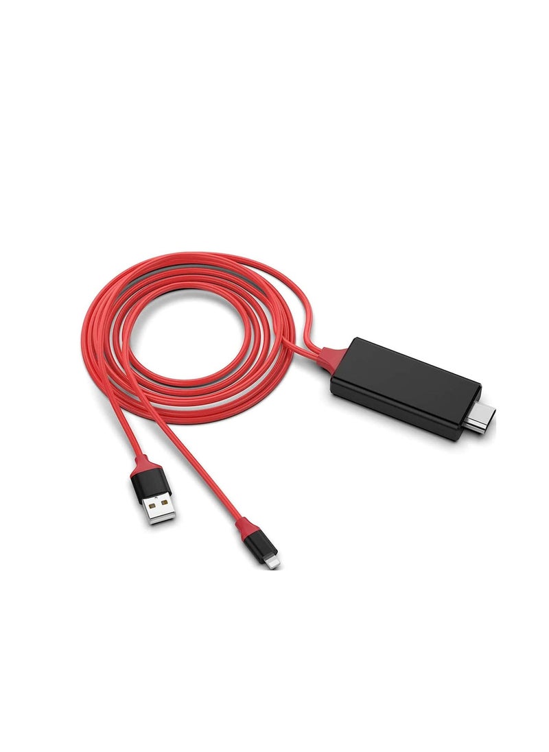 Ntech - NTECH Lightning to HDMI Adapter Cable, 1080P HDTV 4K Digital AV Sync Audio & Video Connectors Cord For iPhone 14/13 Pro Max/XR/XS/8 iPad Pro/Air/Mini/iPod to TV/Projector/Monitor - Image 1