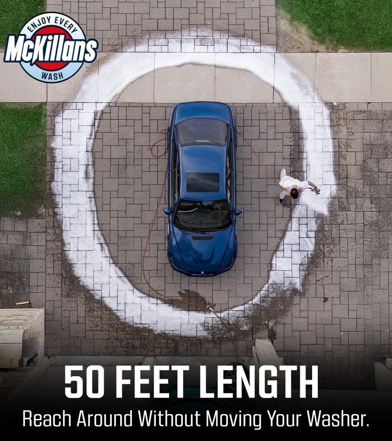 McKillansÂ® Pressure Washer Hose 50 ft - Flexible & Kink-resistant - Steel-Braided & Durable- M22-14mm Stainless Steel Plug - Power Washer Hose - High Pressure 1/4" Inner Diameter - Long 50 ft Reach - Image 5