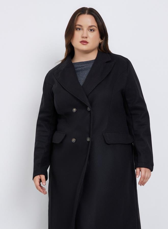 Styli Plus Size Double-Breasted Wool Like Coat - Image 3