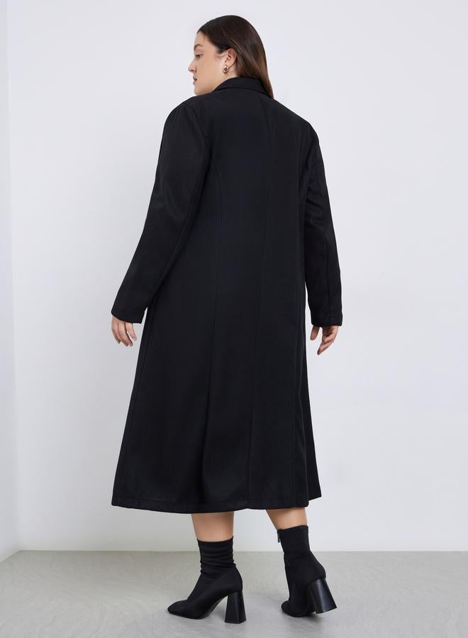 Styli Plus Size Double-Breasted Wool Like Coat - Image 5