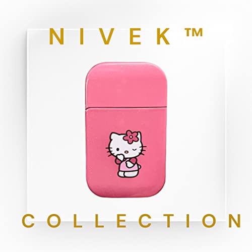 NIVEK Kitty Lighter Pink Flame KT Cat Dress Pink Top Torch Pocket Size Glitter Y2K Refillable Kawaii Windproof Flame Anime with Box - Image 2