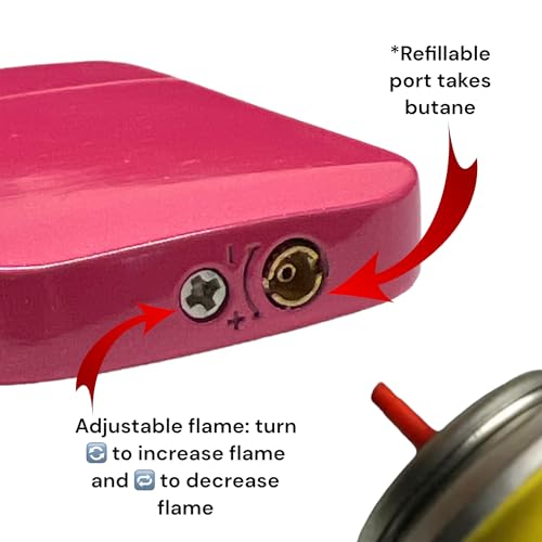 NIVEK Kitty Lighter Pink Flame KT Cat Dress Pink Top Torch Pocket Size Glitter Y2K Refillable Kawaii Windproof Flame Anime with Box - Image 5