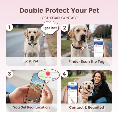 PawView for AirTag Dog Collar Holder with QR Code,Scan Alert, Instant Location, Pet Online Profile, Contacts Info, APP Remote Control, for AirTag Accessories (1 Pack, Red) - Image 5