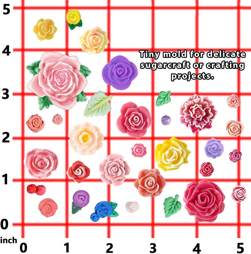 Jubilant 32 Cavity Roses Flower Fondant Candy Silicone Mold for Sugarcraft Cake Decoration, Cupcake Topper, Polymer Clay, Soap Wax Making, Resin Jewelry Casting Crafting Projects - Image 4